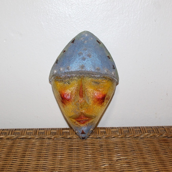 Diane Ferland B 1955 Art Glass Mask. Glass Sculpture